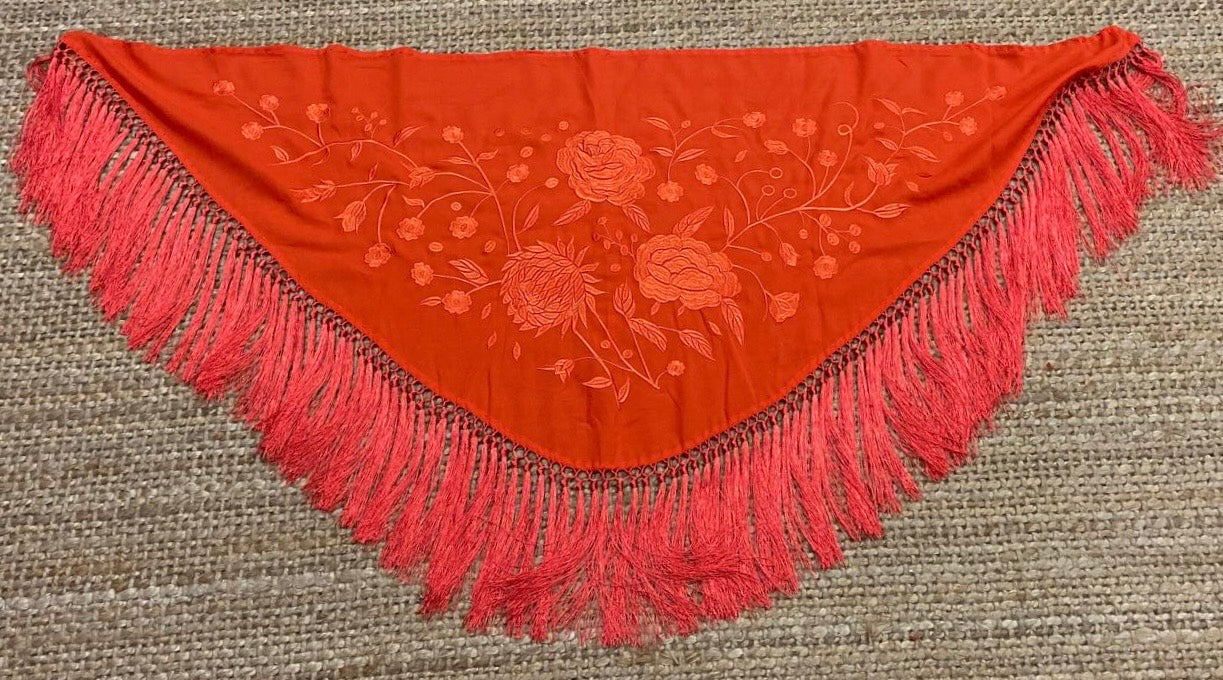 Mantón de Seda Naranja FLAMENCA