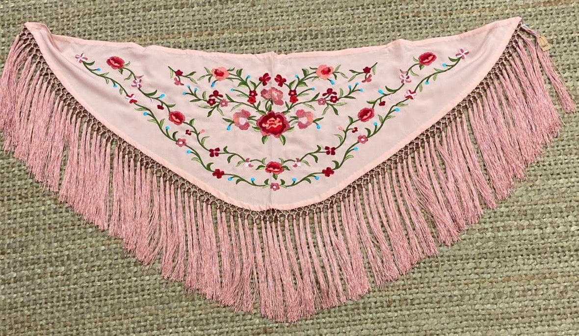 Mantón de Seda Salmón Niña FLAMENCA