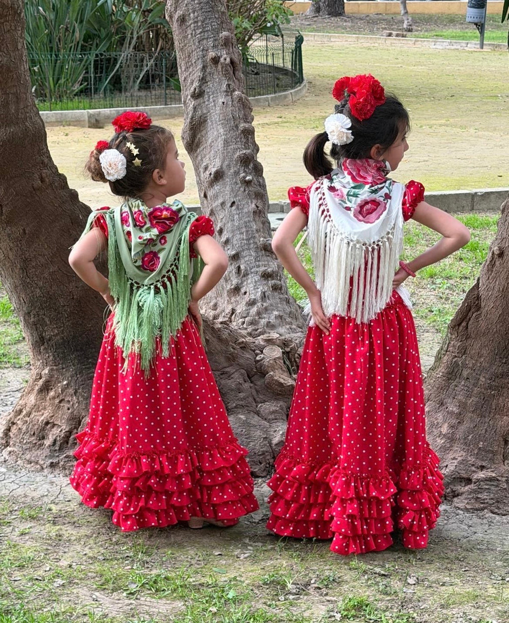 Traje de Flamenca Rojo Lunares Niña