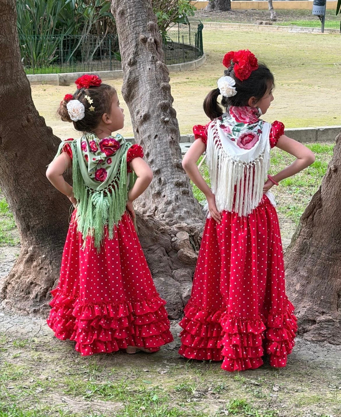 Traje de Flamenca Rojo Lunares Niña