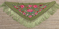 Mantón de Seda Verde Oliva FLAMENCA