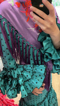 Traje de Flamenca Verde Lunares