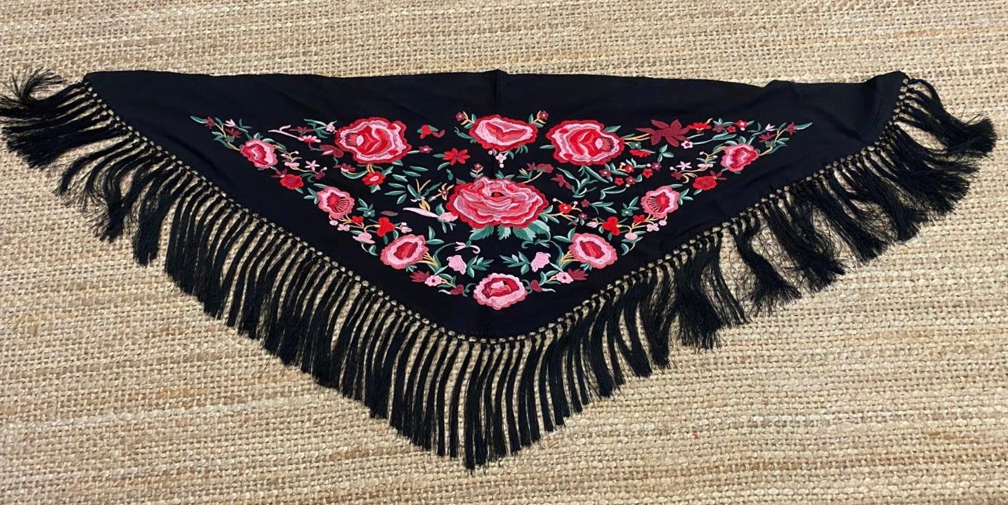 Mantón de Seda Negro FLAMENCA
