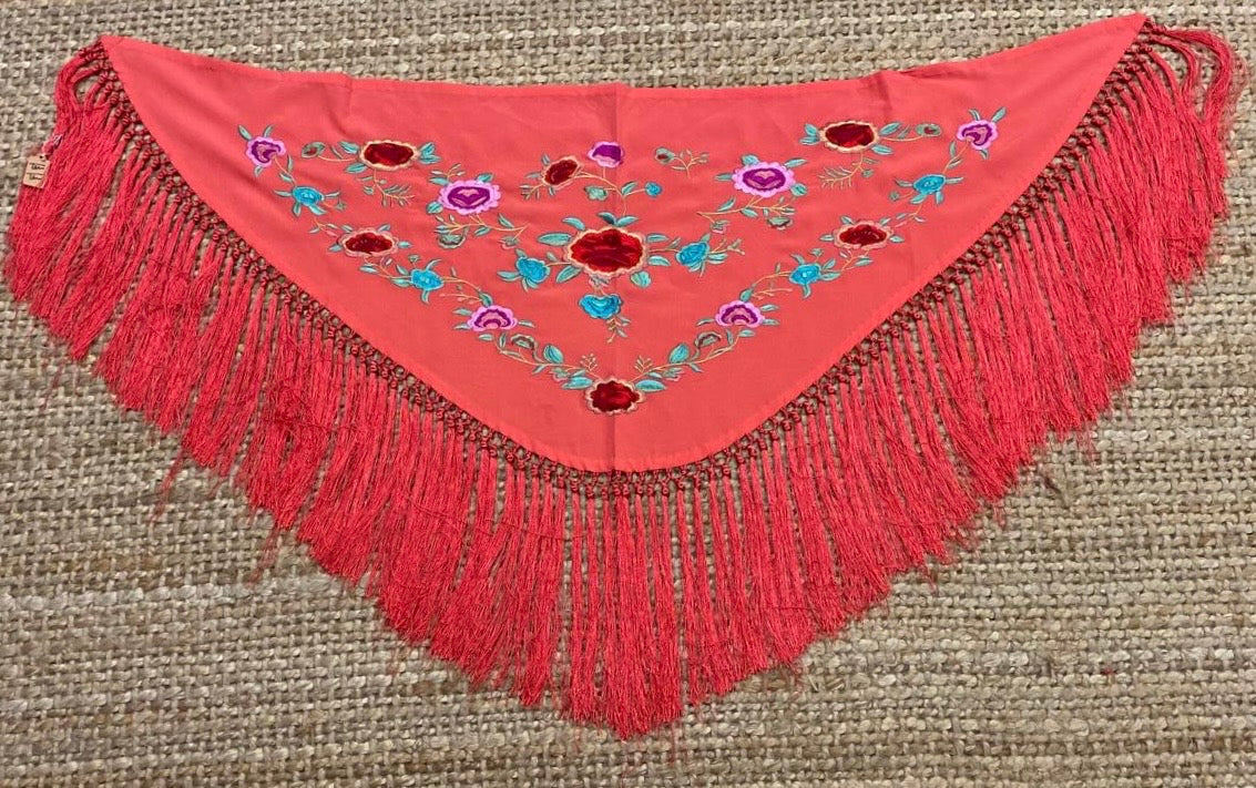 Mantón de Seda Coral Niña FLAMENCA