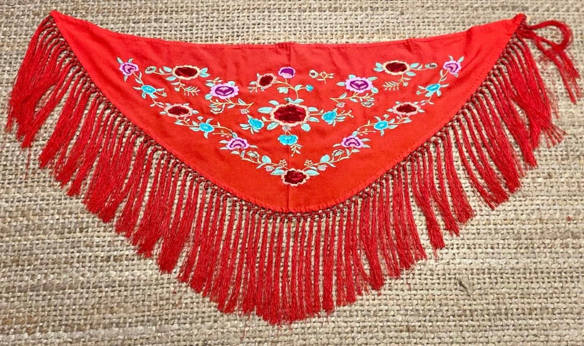 Mantón de Seda Rojo Niña FLAMENCA