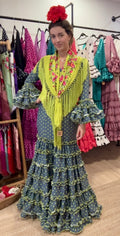 Traje de Flamenca Gris Lima