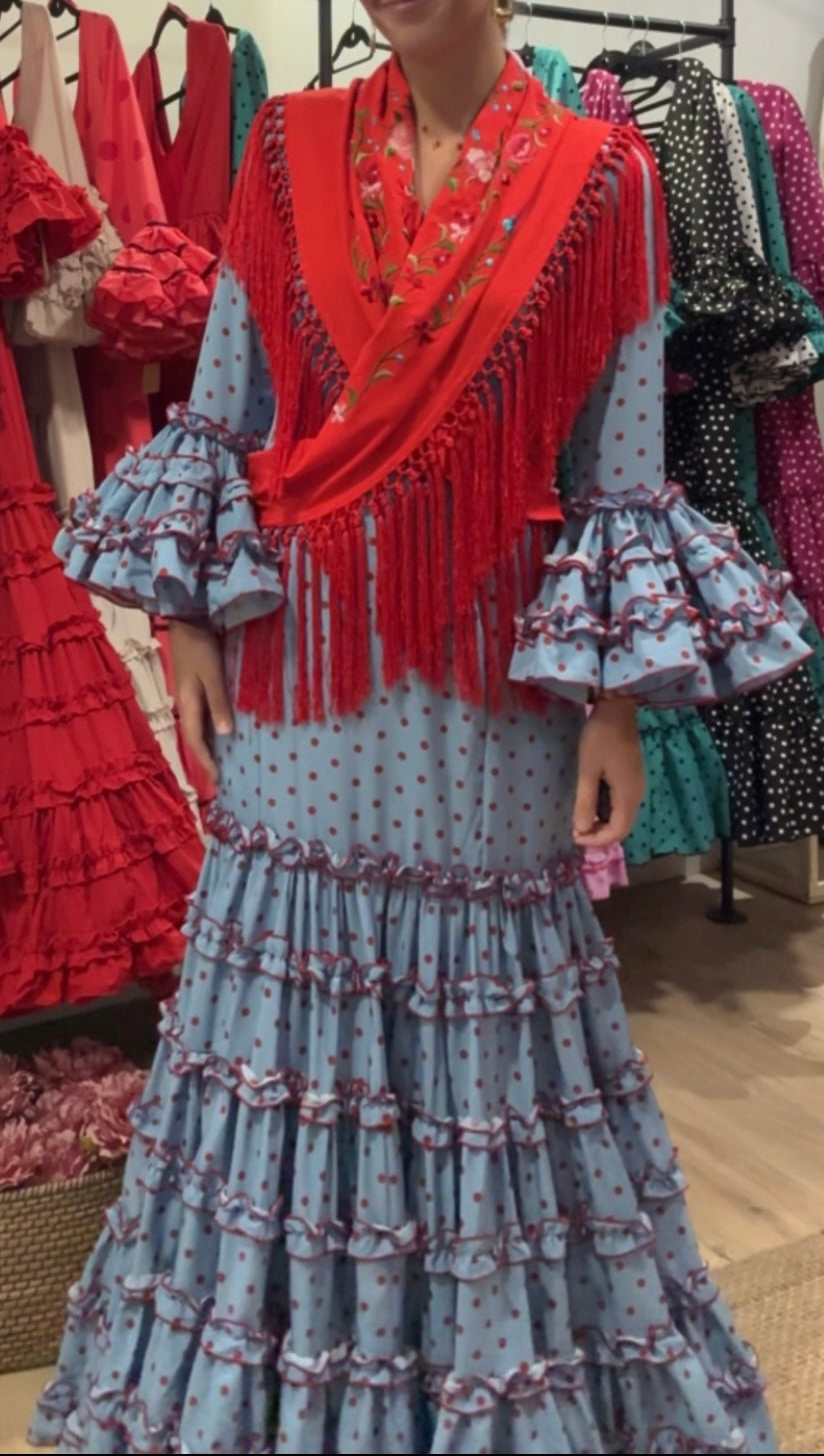Traje de Flamenca Azul