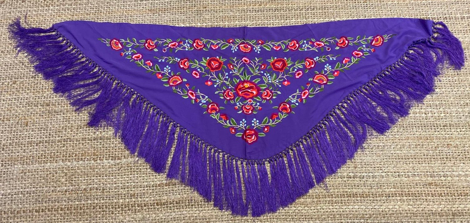 Mantón de Seda Morado FLAMENCA