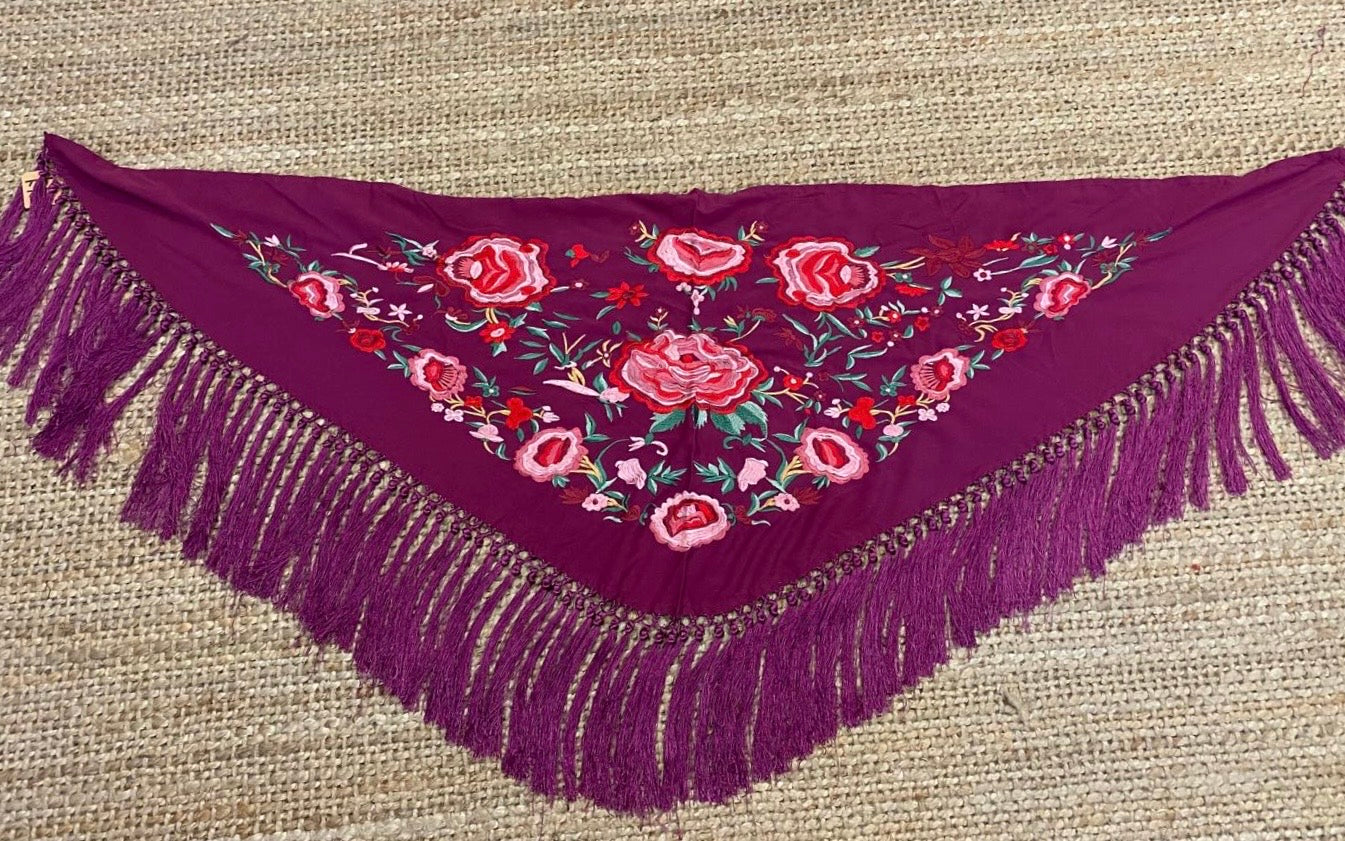 Mantón de Seda Vino FLAMENCA