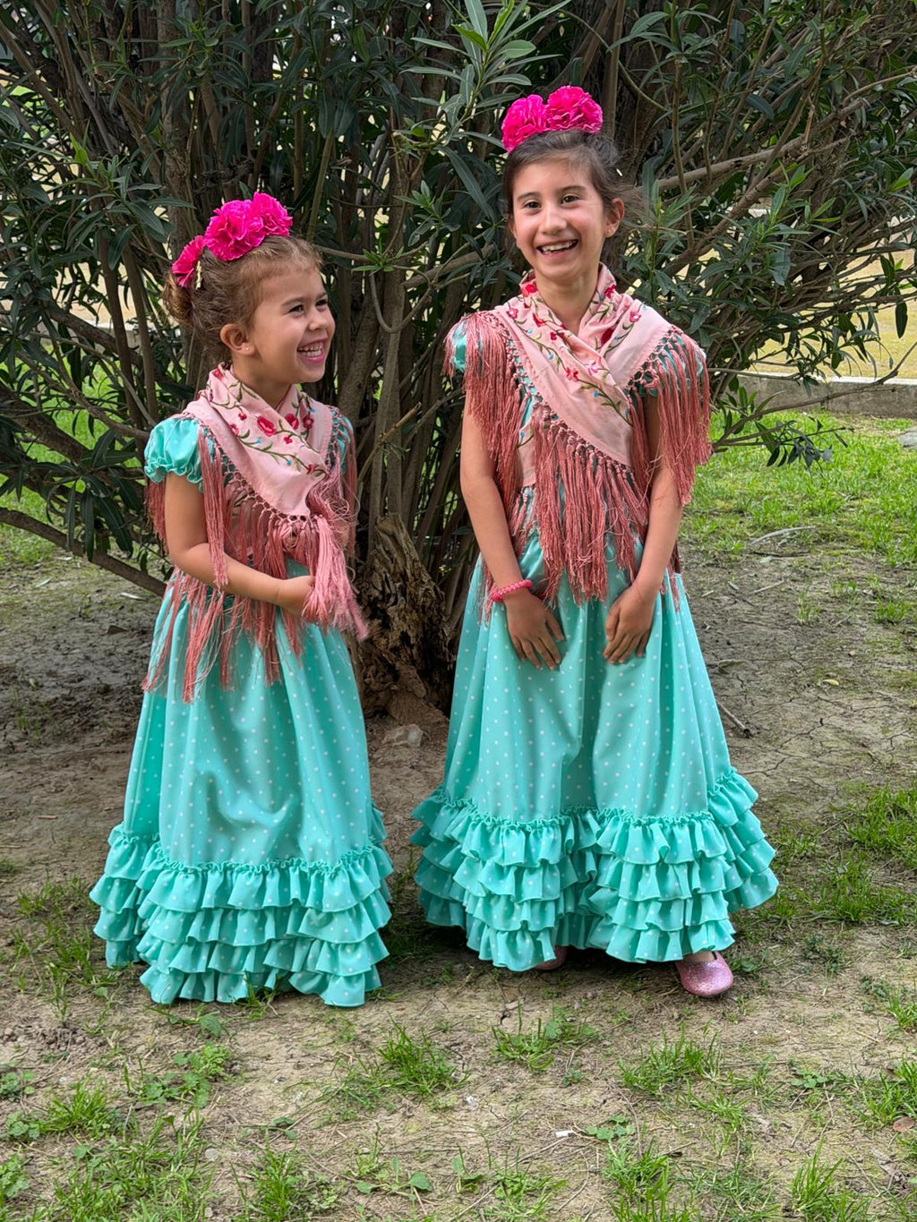 Traje de Flamenca Menta Niña