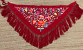 Mantón de Seda Guinda FLAMENCA
